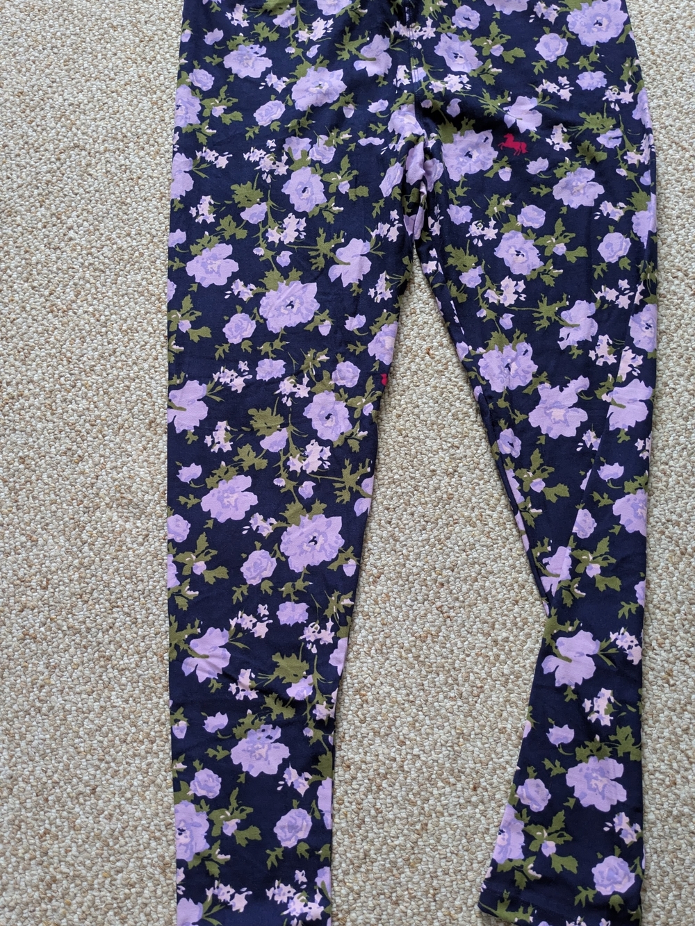 LuLaRoe Navy Leggings with Lavender Floral Print